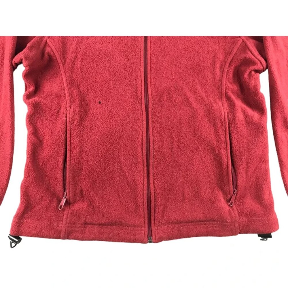 Columbia Womens Burgundy Long Sleeves Pocket Full Zip Fleece Jacket Size Medium - Picture 3 of 11